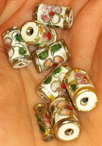 lot kralen 8 cloisonné tubes disponible aux enchères