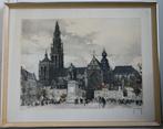 Roger Hebbelinck (1902-2014) - Groenplaats d'Anvers, Antiquités & Art, Art | Eaux-fortes & Gravures, Enlèvement