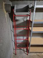 Metalalen rek met bak en houten rekken, Huis en Inrichting, Ophalen, Gebruikt