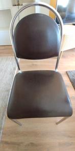 2 vintage stoelen/keukenstoelen, Huis en Inrichting, Stoelen, Ophalen, Twee, Bruin, Zo goed als nieuw