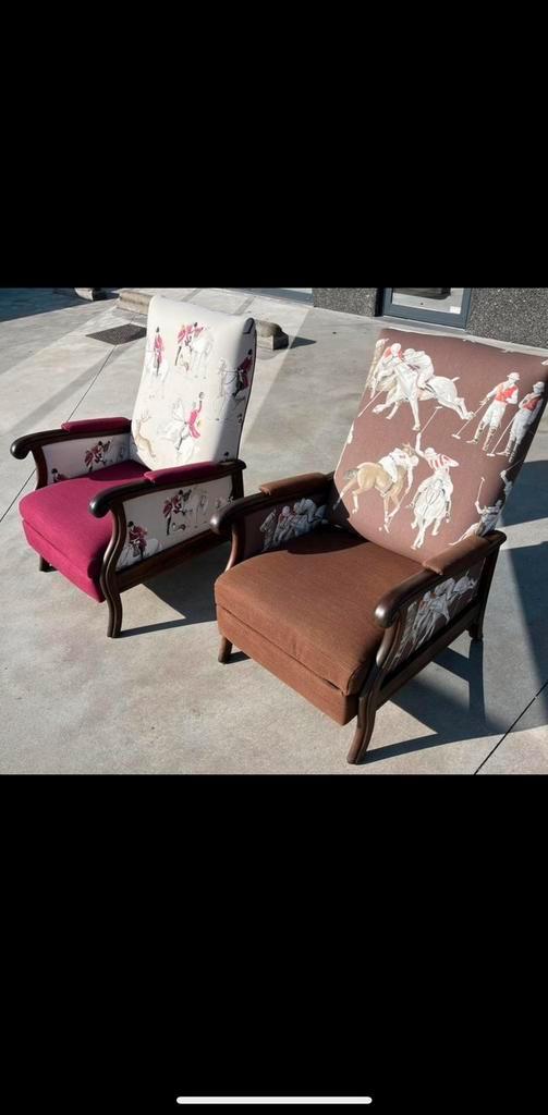 Vintage fauteuil in nieuwe staat, Huis en Inrichting, Fauteuils, Zo goed als nieuw, Hout, Stof, 50 tot 75 cm, 75 tot 100 cm, Ophalen