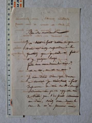 Eigenhandig geschreven brief door Jean-Baptiste Madou beschikbaar voor biedingen