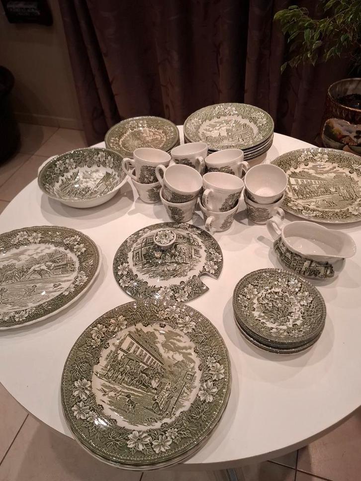 Losse service delem coaching tavern 1828, Antiek en Kunst, Antiek | Servies los, Ophalen