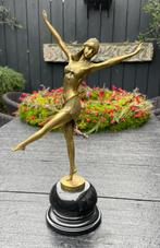 Bronzen charmante dame D.H Chiparus 45cm gepolijst brons, Enlèvement ou Envoi