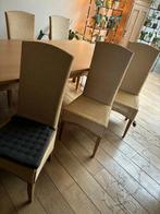 Vol houten Living tafel en 6 stoelen + kussentjes, Huis en Inrichting, Ophalen, Zo goed als nieuw