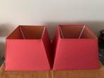2 petits Abat-jour tissu rouge, Enlèvement, Comme neuf, Rouge, Carré