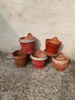 Oude terracotta hangpotten, Tuin en Terras, Bloempotten, Ophalen, Gebruikt, Terracotta