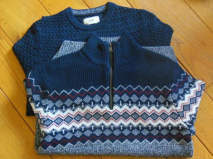 2 nieuwe donkerblauwe truien / pulls - S, Kleding | Heren, Truien en Vesten, Zo goed als nieuw, Maat 46 (S) of kleiner, Blauw