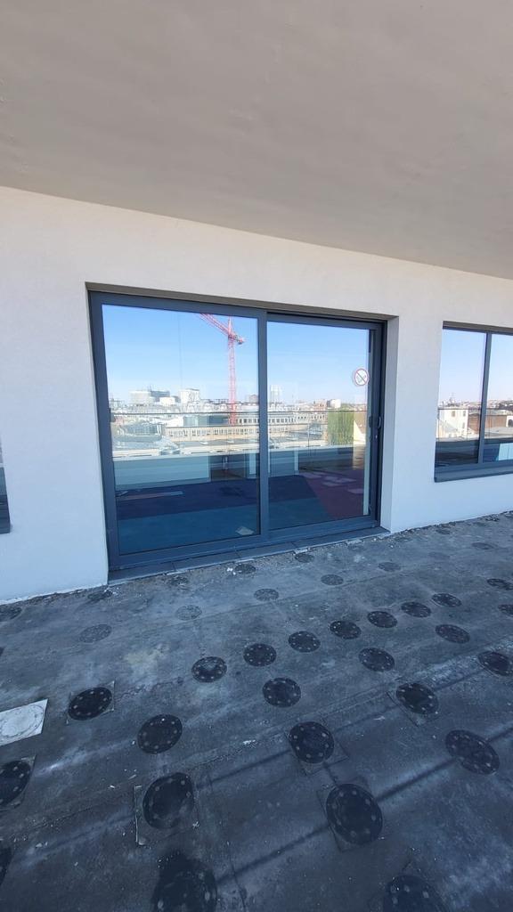 Baie vitrée coulissante - Gris Anthracite, Doe-het-zelf en Bouw, Raamkozijnen en Schuifdeuren, Zo goed als nieuw, Schuifpui, Aluminium