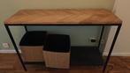 Console metal noir et bois, Maison & Meubles, Enlèvement, Comme neuf
