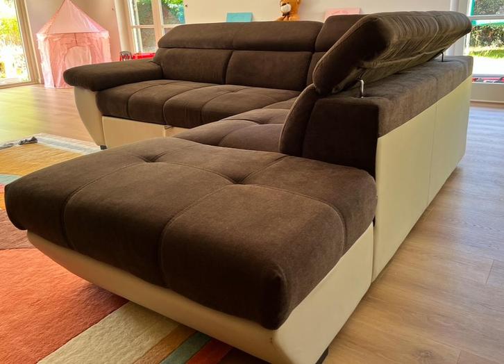 Canapé d’angle avec lit – 220 x 250 cm, Huis en Inrichting, Zetels | Zetels, Zo goed als nieuw, Ophalen