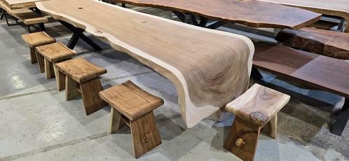 Hardhout, suar, eik,  bureel , boomstamtafel, vergadertafel, Huis en Inrichting, Tafels | Eettafels, Nieuw, Ophalen of Verzenden