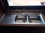 Dubbele inox spoelbak met mengkraan, Ophalen, Gebruikt