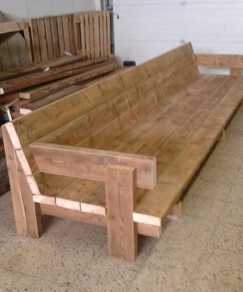 Loungebank bank tuintafel van balken sloophout op maat., Tuin en Terras, Tuinsets en Loungesets, Nieuw, Hout, Bank, Verzenden