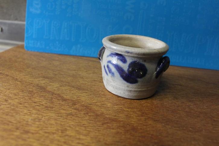 Blauwe Stenen boterpotje perfecte staat, Huis en Inrichting, Keuken | Servies, Zo goed als nieuw, Kom(men), Boerenbont, Aardewerk