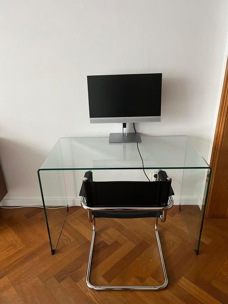 Bureau / Console in gehard glas, Huis en Inrichting, Bureaus, Zo goed als nieuw, Bureau, Ophalen