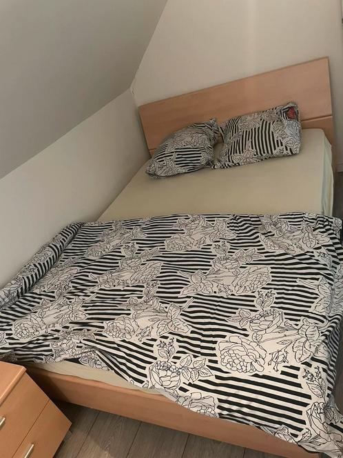 Bijna nieuw bed twijfelaar lattenbodem, Maison & Meubles, Chambre à coucher | Lits, Comme neuf, Queen size, 160 cm, 200 cm, Bois