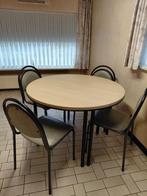 Tafel en stoelen, Huis en Inrichting, Tafels | Eettafels, Ophalen, Rond, Zo goed als nieuw, Vier personen