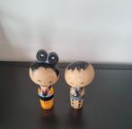 Vrolijk kokeshi paartje, Antiek en Kunst, Verzenden