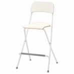 FRANKLIN IKEA Barstoel, opklapbaar, witte bovenhoogte/, Huis en Inrichting, Ophalen, Gebruikt, Wit, Metaal