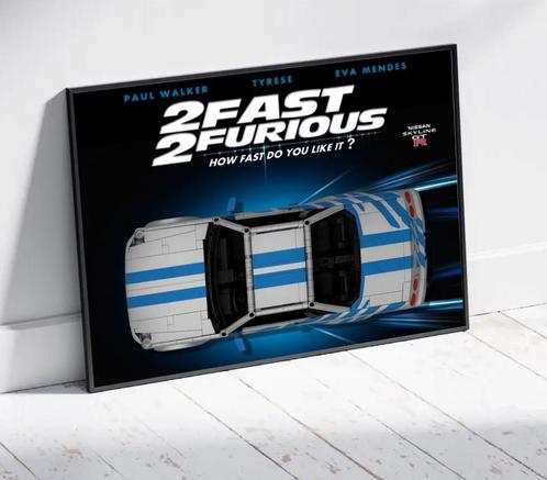 LEGO poster — Nissan Skyline GT-R 2 Fast 2 Furious, Kinderen en Baby's, Speelgoed | Duplo en Lego, Zo goed als nieuw, Lego, Ophalen