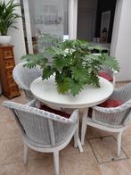 Witte ronde tafel., Huis en Inrichting, Tafels | Eettafels, Ophalen, Gebruikt, 100 tot 150 cm, Rond