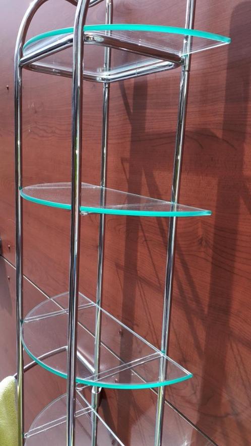 Open rek volledig zwaar messing chroom met veiligheidsglas., Antiek en Kunst, Antiek | Brons en Koper, Ophalen