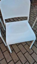 Tafel wit en 4 stoelen, Huis en Inrichting, Ophalen, Gebruikt, 100 tot 150 cm, 50 tot 100 cm
