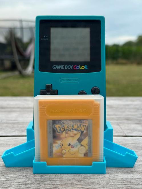 Originele Gameboy Color Teal incl Pokemon Yellow, Games en Spelcomputers, Spelcomputers | Nintendo Game Boy, Gebruikt, Ophalen of Verzenden