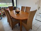 Eettafel met 6 stoelen, Huis en Inrichting, Ophalen, Gebruikt, Landelijk, 6 tot 8 stoelen
