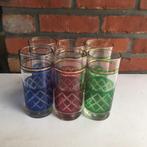 6 gekleurde glazen, Verzamelen, Ophalen of Verzenden, Waterglas, Zo goed als nieuw