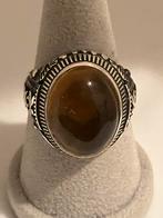 Zilveren heren ring met Baltische barnsteen maat 28, Jaune, Avec pierre précieuse, Argent, Femme