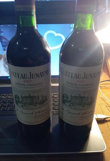 2 flessen chateau junayme canon fronsac 1987 rood beschikbaar voor biedingen