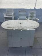 GRAND TANLES ET 8 CHAISES, Jardin & Terrasse, Tables de jardin, Enlèvement, Utilisé, Rond, Plastique