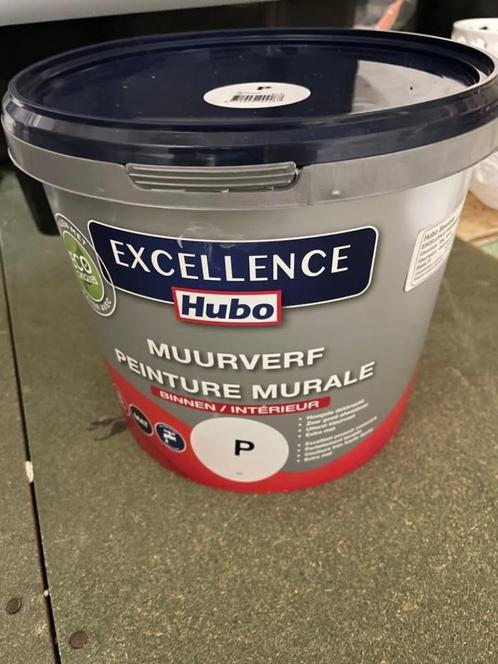 Hubo Excellence muurverf mat - 5L - wit (RAL 9010) Ongeopend, Doe-het-zelf en Bouw, Verf, Beits en Lak, Nieuw, Verf, 5 tot 10 liter