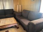 Bruine interieur zetels met poefs, Ophalen, Zo goed als nieuw, Stof