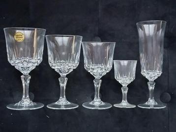 Service de verre (43) Cristal d'Arques vintage 1970, Enlèvement