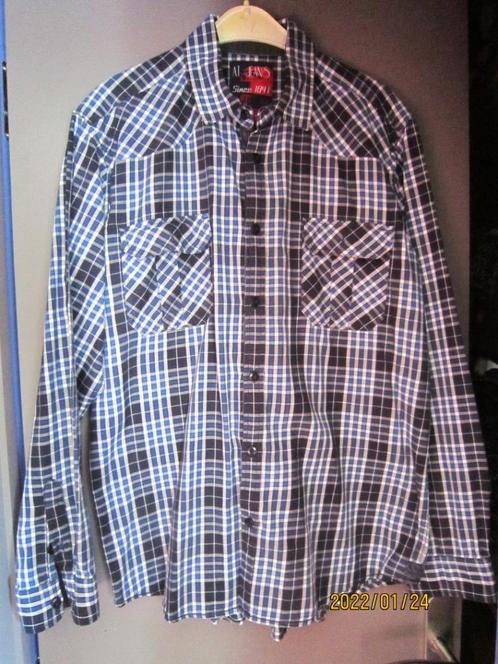 Chemise à carreaux manches longues AT Jeans (Armand Thiery), Vêtements | Hommes, Chemises, Porté, Bleu, Envoi