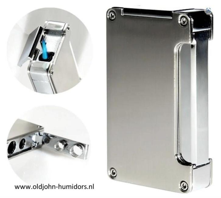 SIGAARAANSTEKER JETFLAME ADORINI 2 BOORTJES GUN METAL sas10, Verzamelen, Rookartikelen, Aanstekers en Luciferdoosjes, Nieuw, Aansteker