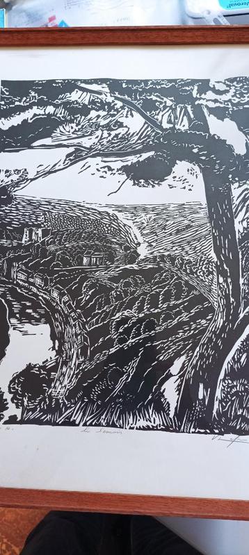 La Semois - Lithographie signée et numérotée 11/100 , N et B beschikbaar voor biedingen