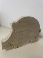 Jaren '70 sculptuur van varken in travertijn, Ophalen, Zo goed als nieuw