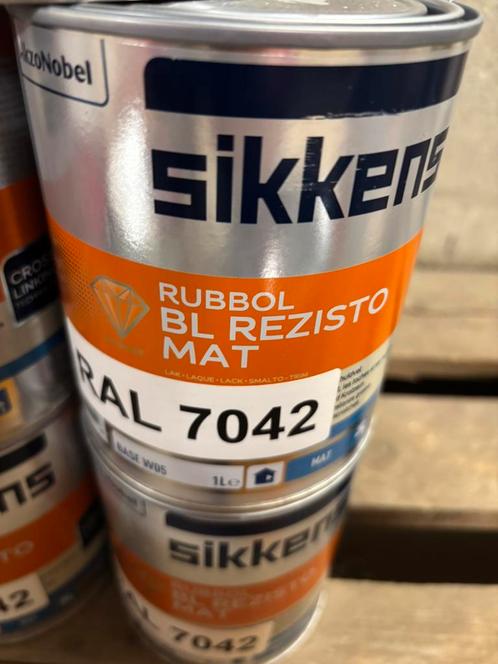 Sikkens rubbol BL rezisto grijze (ral 7042) lak 1liter, Hobby en Vrije tijd, Schilderen, Nieuw, Acrylverf, Ophalen of Verzenden