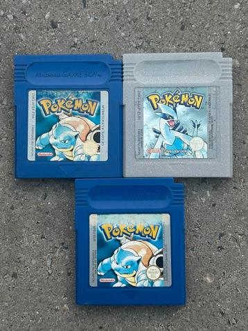 Gameboy games Pokémon Silver en Blue beschikbaar voor biedingen