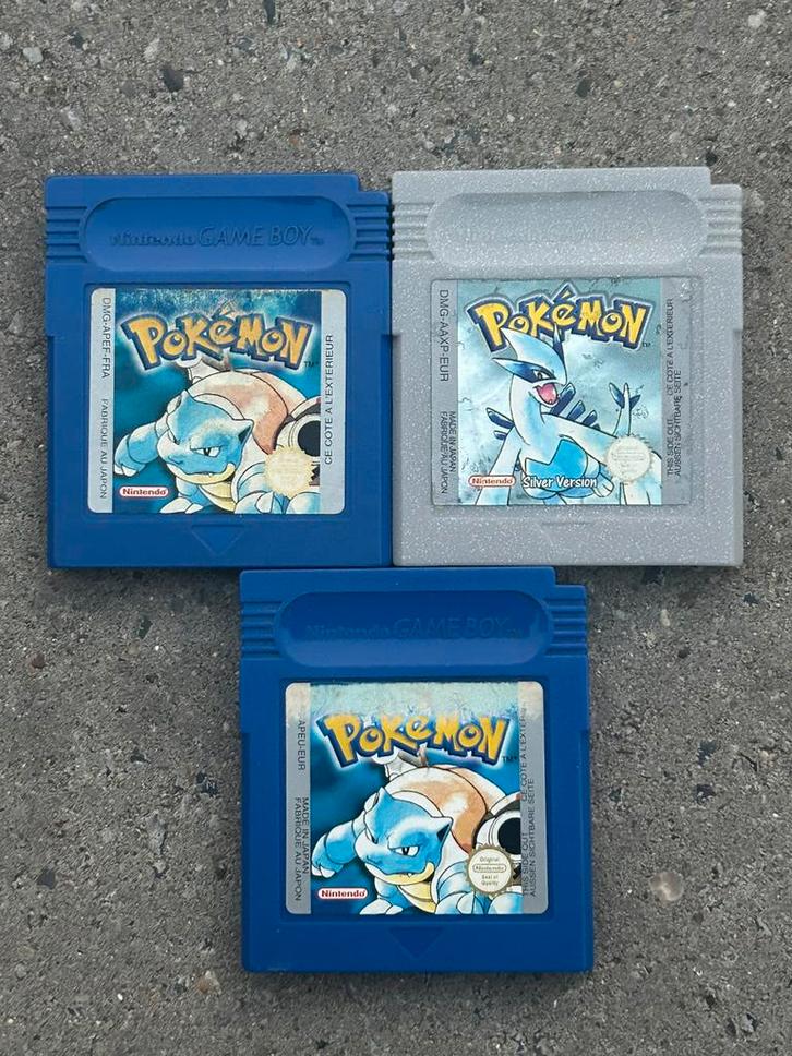 Gameboy games Pokémon Silver en Blue, Games en Spelcomputers, Games | Nintendo Game Boy, Gebruikt, Avontuur en Actie, Vanaf 3 jaar