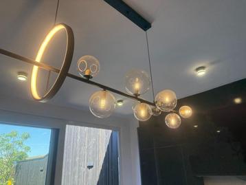 Moderne hang lamp - 10 glazen bollen + LED ring beschikbaar voor biedingen