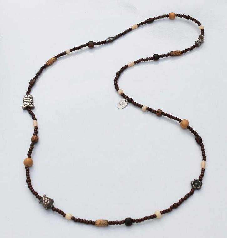 Halsketting van Philippe Audibert - Vintage, Handtassen en Accessoires, Kettingen, Zo goed als nieuw, Bruin, Ophalen of Verzenden