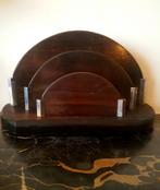 Art Deco modernistische houten met chroom organizer, Antiquités & Art, Antiquités | Bureau & Affaires, Enlèvement ou Envoi