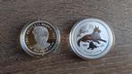 2x 1 oz Liberia Diana 1997 + Lunar II - Year of the Dog 2018, Postzegels en Munten, Verzenden, Munten