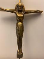 Zwaar koperen - messing Crucifix ( Jezus Christus )., Ophalen of Verzenden, Zo goed als nieuw