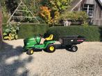 Tracteur avec remorque, Tuin en Terras, Zitmaaiers, Ophalen, Gebruikt, JOHN DEERE, Elektrische starter